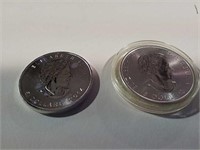 2014 Canadian $5 -1 oz silver coin and 2016