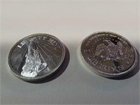 2- 1986 and 1984 Liberty silver 1 Troy Oz each