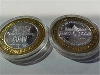 2 ten dollar gaming tokens- Dubuque and Lac Du