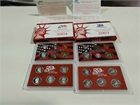 2003 and 2004 United States mint silver proof sets