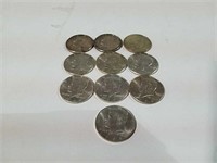 10 - 1964 Kennedy half dollars