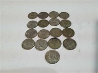 17 Kennedy half dollars various  dates 1967 to