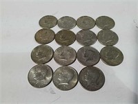 15 -1967 Kennedy half dollars