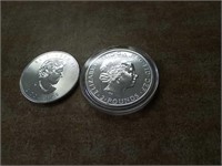 2- 2015 Canadian $2- 3/4 Oz silver coin and
