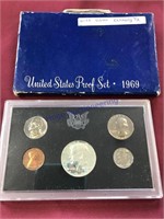 1969 US proof set w/kennedy half