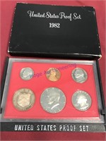 1982 US proof set, 1 token, 5 coins