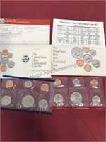 1992  US mint set, 10 coins