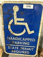 Handicapped Parking metal sign, 12 x 18