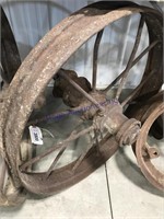 Iron-spoke wheel, 27.5" across
