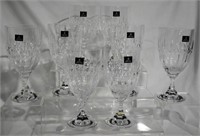 8pcs New Royal Doulton Crystal Water Glasses 8"
