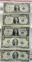 $2 Dollar Bills & $1 Silver Certificates