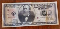 Rutherford B Hayes Million Dollar Bill, Fake - Fun