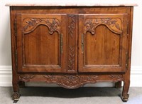 Circa 1820-50 Country French Marble Top Buffet