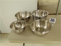 Lot of 12 Stainless Steel Mixing Bowls