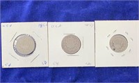 1866, 1867, 1888, Nickels