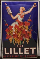Oversized Antique Roby "Kina Lillet" French Poster