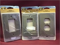 3 Pearson Light/plug in covers 
Brushed nickel