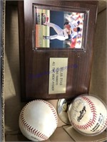 Signed baseballs, Nolan Ryan card w/ plaque
