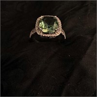 Simulated Green Amethyst Ring - 4.14 CT’s Size 8