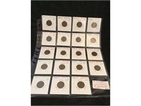 57 Wheat Pennies in 3 Plastic Sheets (2x2
