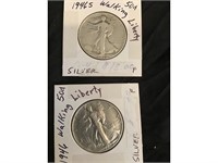 2 Walking Liberty Half Dollars 1946P & 1946S