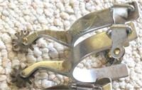 Unmarked Silver Mounted Stainless Cowboy Spurs