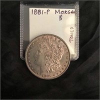 Morgan Silver Dollar 1881 P Toned
