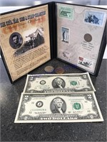 Civil War coin & stamp collection, $2 bills(76,03)