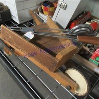 Pie Irons, small wood wheelbarrow