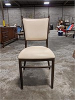 Metal Chiavari-Style Chair with Cream Upholstery