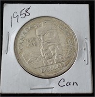 1958 CAD British Columbia Silver $1 Coin
