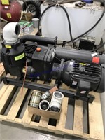 Vacuum pump w/15hp motor, 3ph