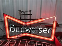 Budweiser neon light, works, plastic frame broke