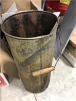Old milk bucket, rusted, bent