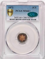 3CS 1872 PCGS MS66+ CAC