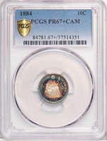 10C 1884 PCGS PR67+ CAM