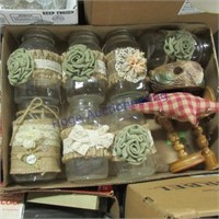 mason jars, candle holders