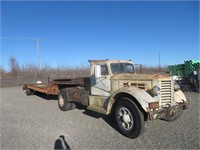 Antique Federal Tractor Truck with Low Bed Trailer