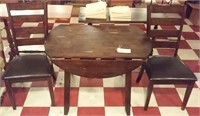 Nice modern drop leaf table & 2 chairs