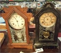 2 old clocks Ansonia & Gilbert 1 works