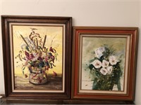 Pair of Acrylic on Canvas Still Life Paintings