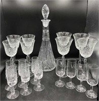 Leaded Crystal Decanter and Stemware