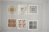 3 Sheets CAD Unused Stamp Blocks