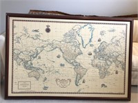 Large Rand McNally Framed World Map