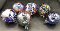 6 Hand Blown Glass Ornaments from Dollywood