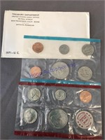 1971 P&D mint set, 11 coins