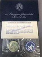 1973 Eisenhower uncirculated silver dollar, 40%