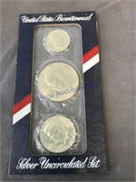 US. Bicentennial 1976 3pc 40% silver set