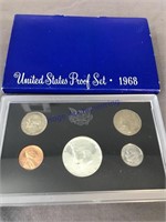 1968 US proof set w/silver Kennedy Half, 5 coins