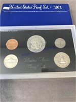 1971 US proof set, 5 coins